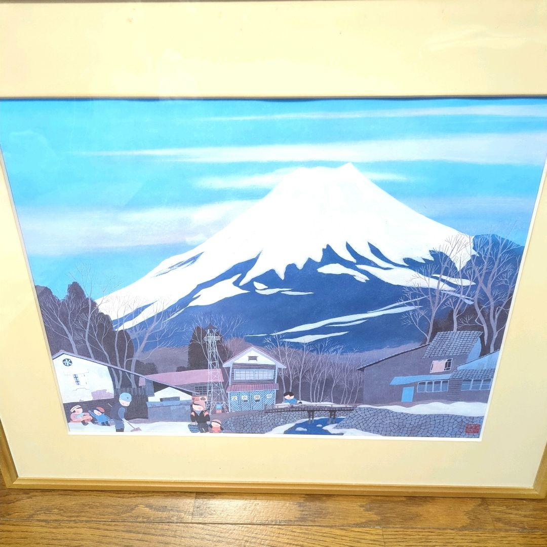 原田泰治 シリアルナンバー 235/880 落款有り（額縁付き）