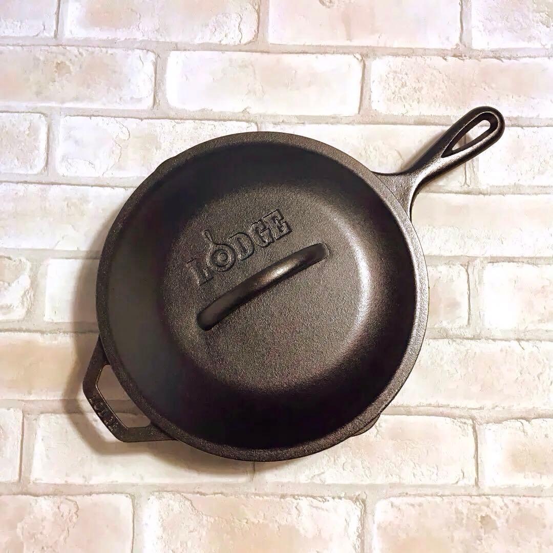 LODGE 新品未使用10,25インチスキレットL8SK3 & カバーL8IC3