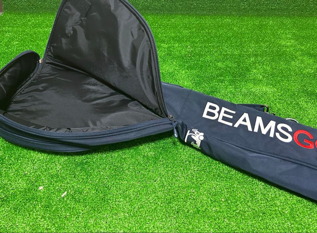 【美品】BEAMS GOLF クラブケース　ネイビーxレッド