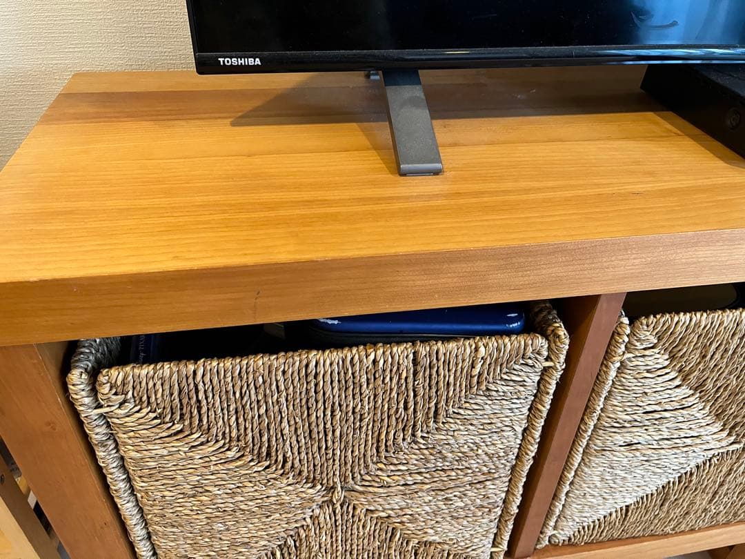 全国送料無料 美品 ウニコ チェリー材 テレビボード＋カゴ４個 UNICO