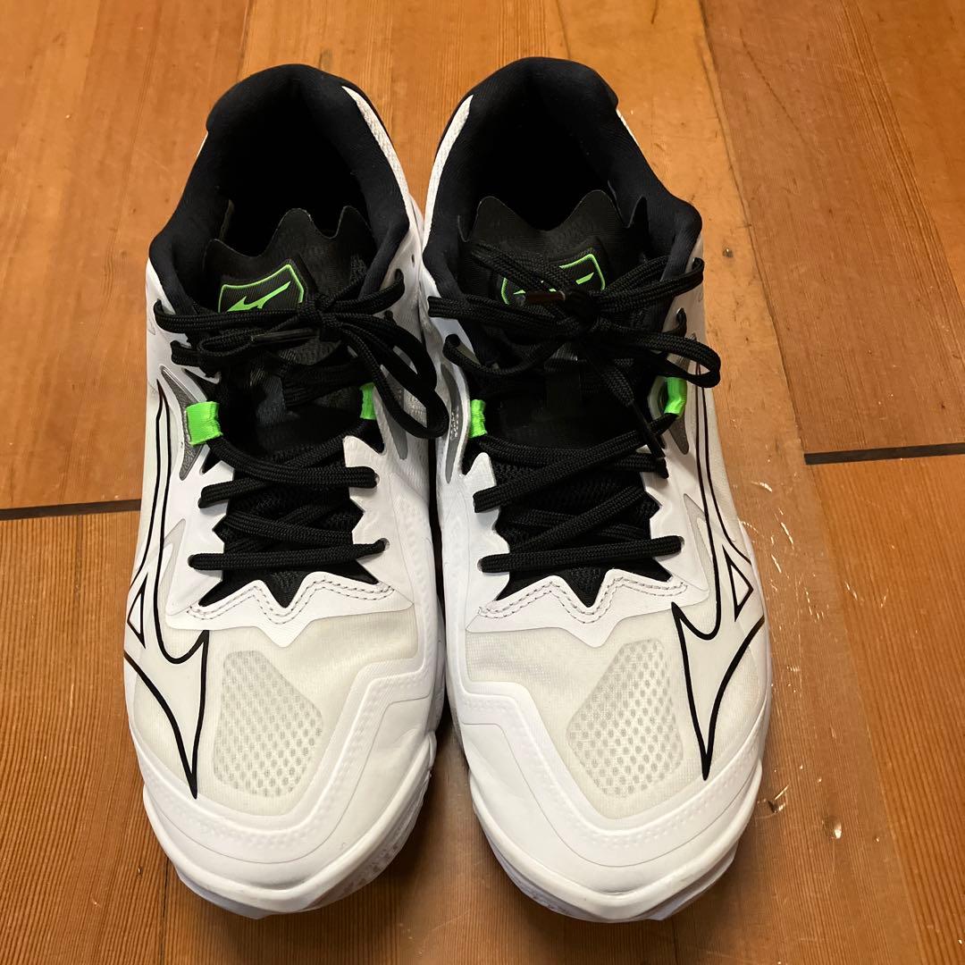 Mizuno バレーボールシューズ 28.0 3E ホワイト/ブラック/グリーン