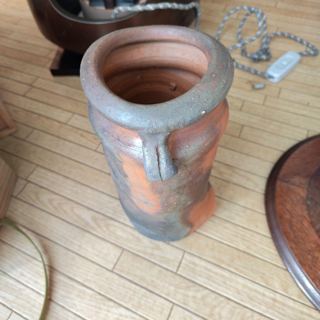 金重有邦　作　備前焼 耳付花入