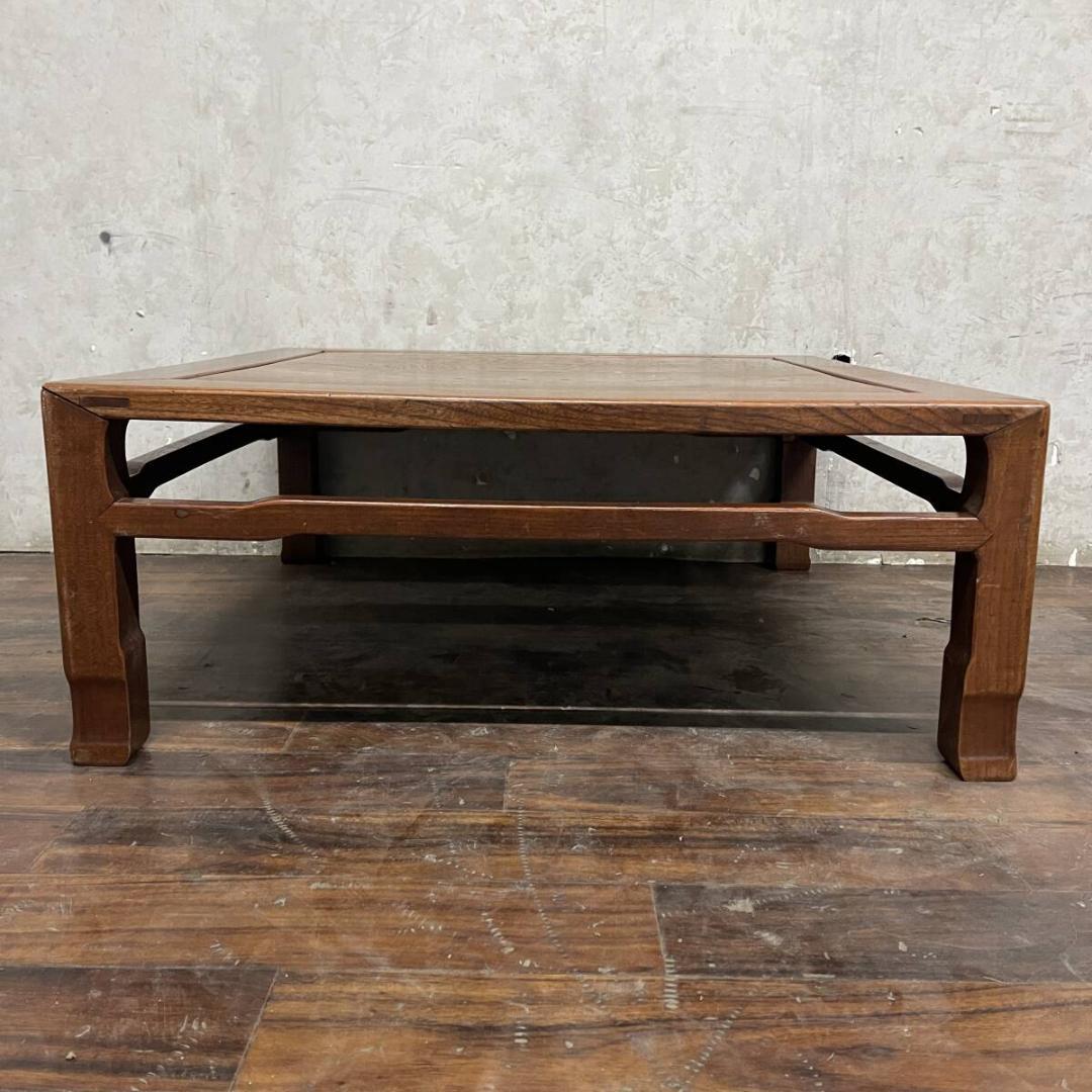 古家具 座卓 木製 W76×D76×H30.5cm 花台 ちゃぶ台 机 昭和