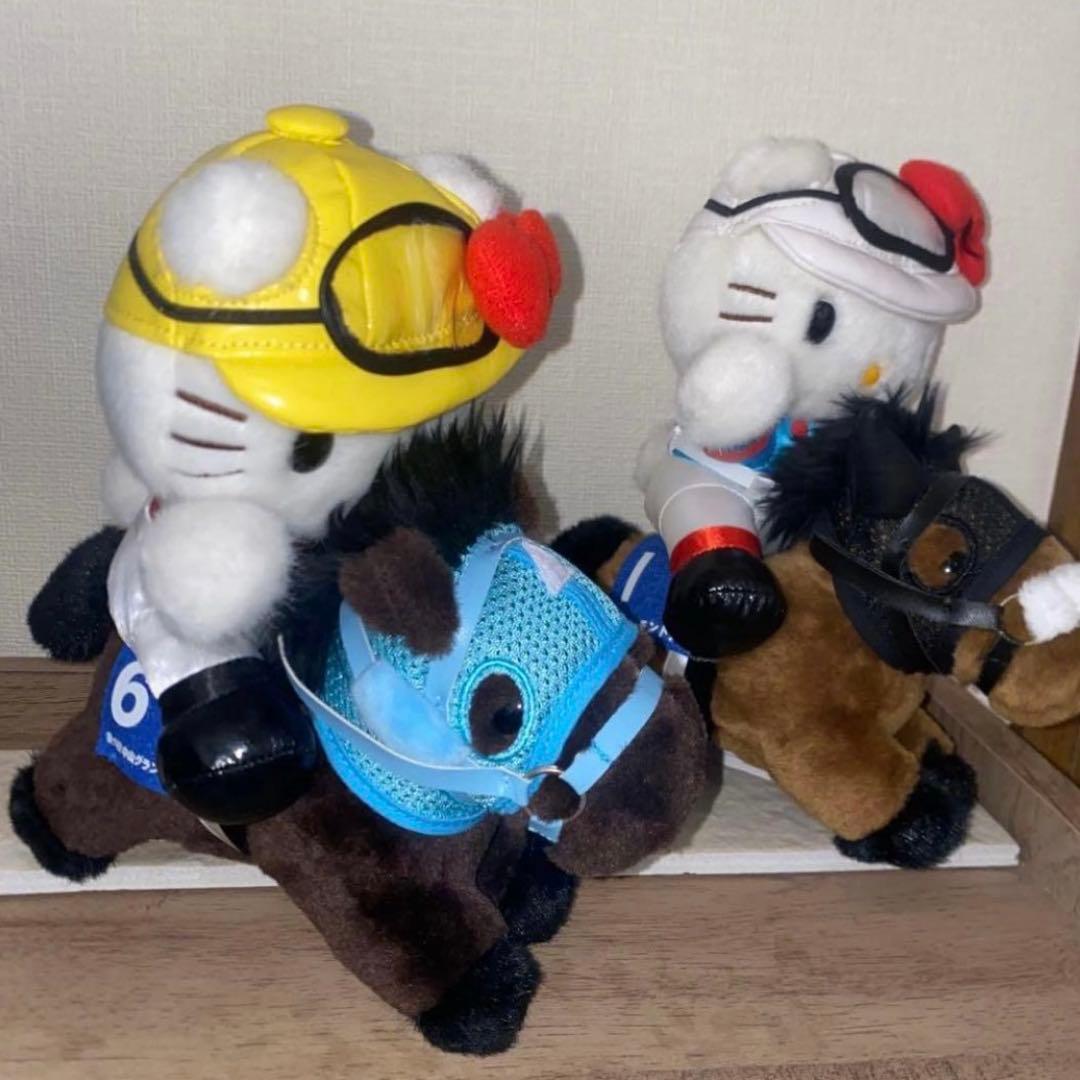 タグ付き お馬deキティ キティ　ぬいぐるみ　アーモンドアイ オジュウチョウサン