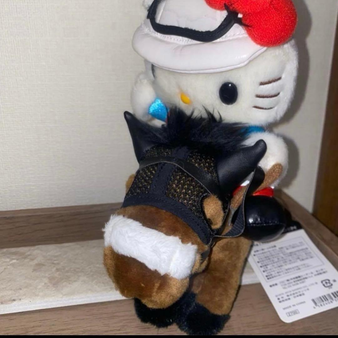 タグ付き お馬deキティ キティ　ぬいぐるみ　アーモンドアイ オジュウチョウサン