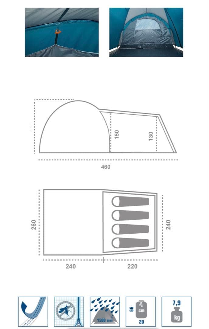 4人用テント　open air Mont Blanc