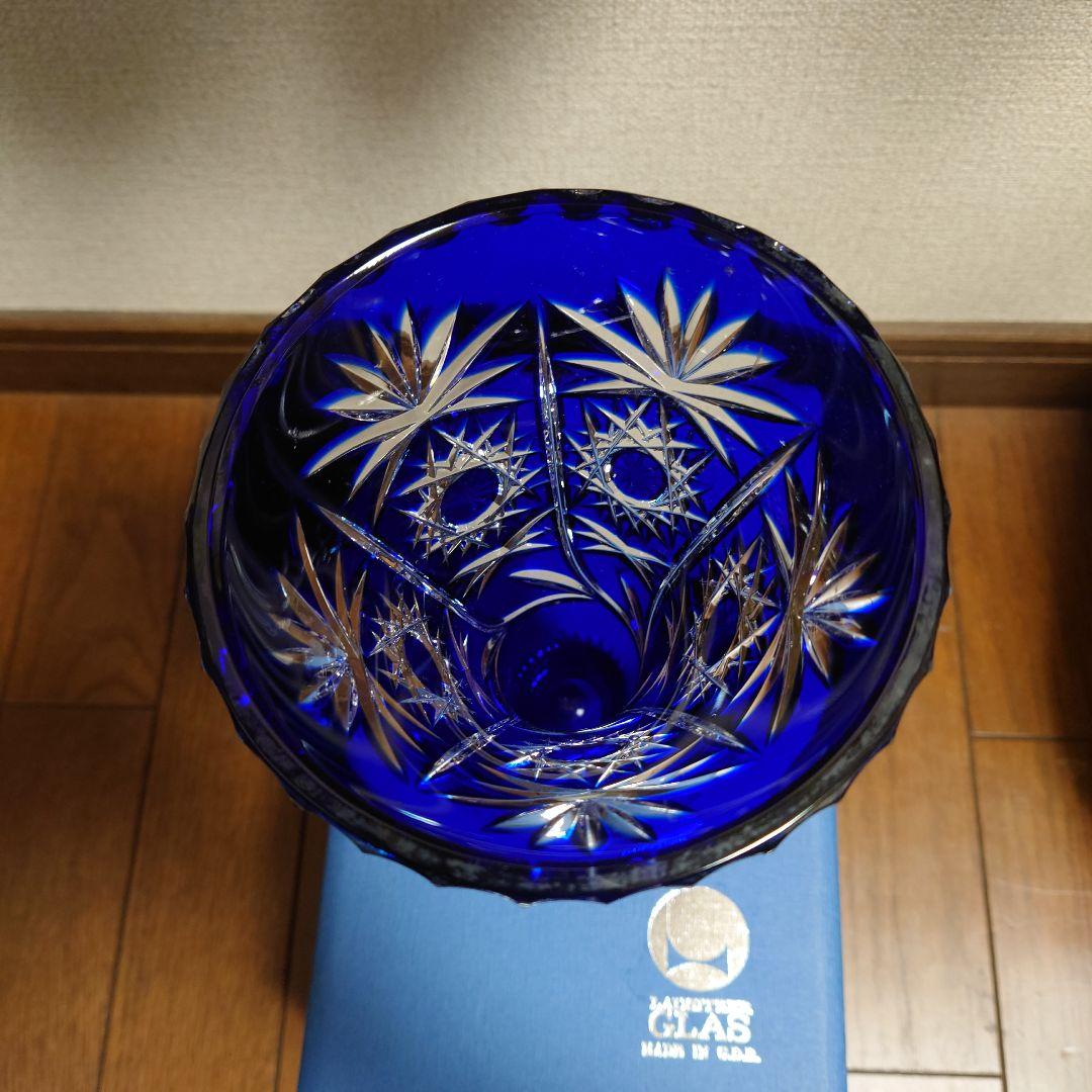 LAUSITZER ラウジッツァー製　藍色切子花瓶