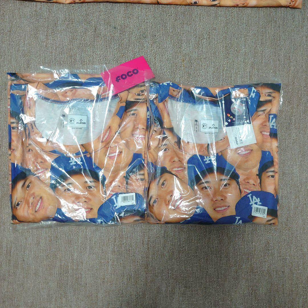 FOCO 大谷翔平 ドジャース Tシャツ 2XL 新品 未使用 顔だらけ 2枚