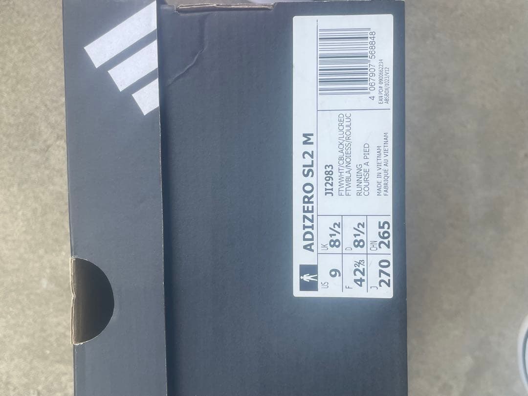 ADIZERO SL2 M 27.0cm ホワイト/ブラック/レッド