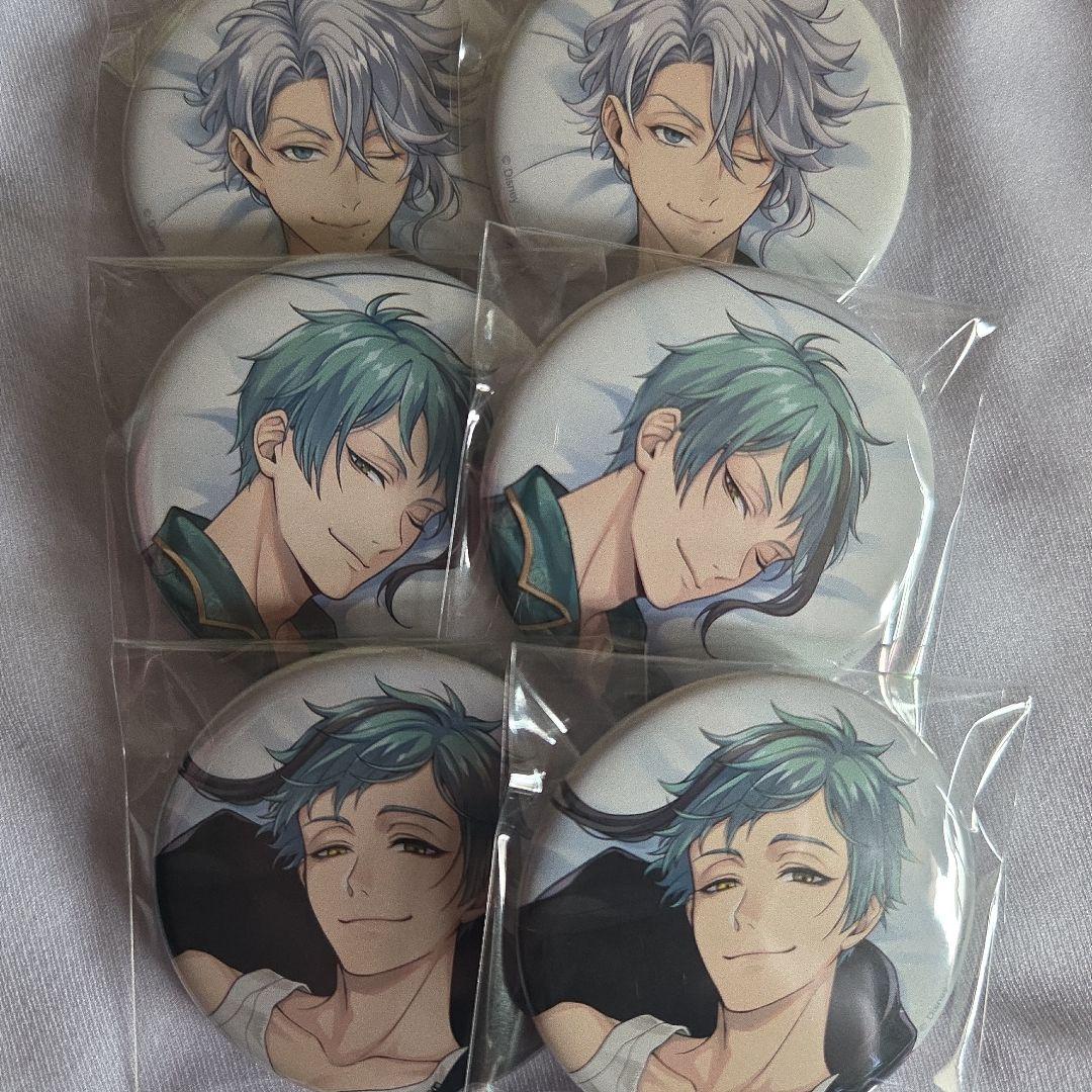 ツイステ くつろぎマイルーム 缶バッジ アズール ジェイド フロイド オクタ