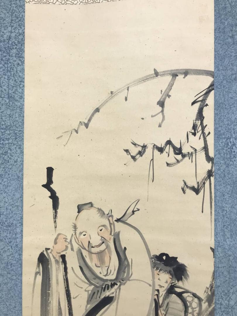 真作/桂舟/人物唐子図/人物図/掛軸☆宝船☆AH-531