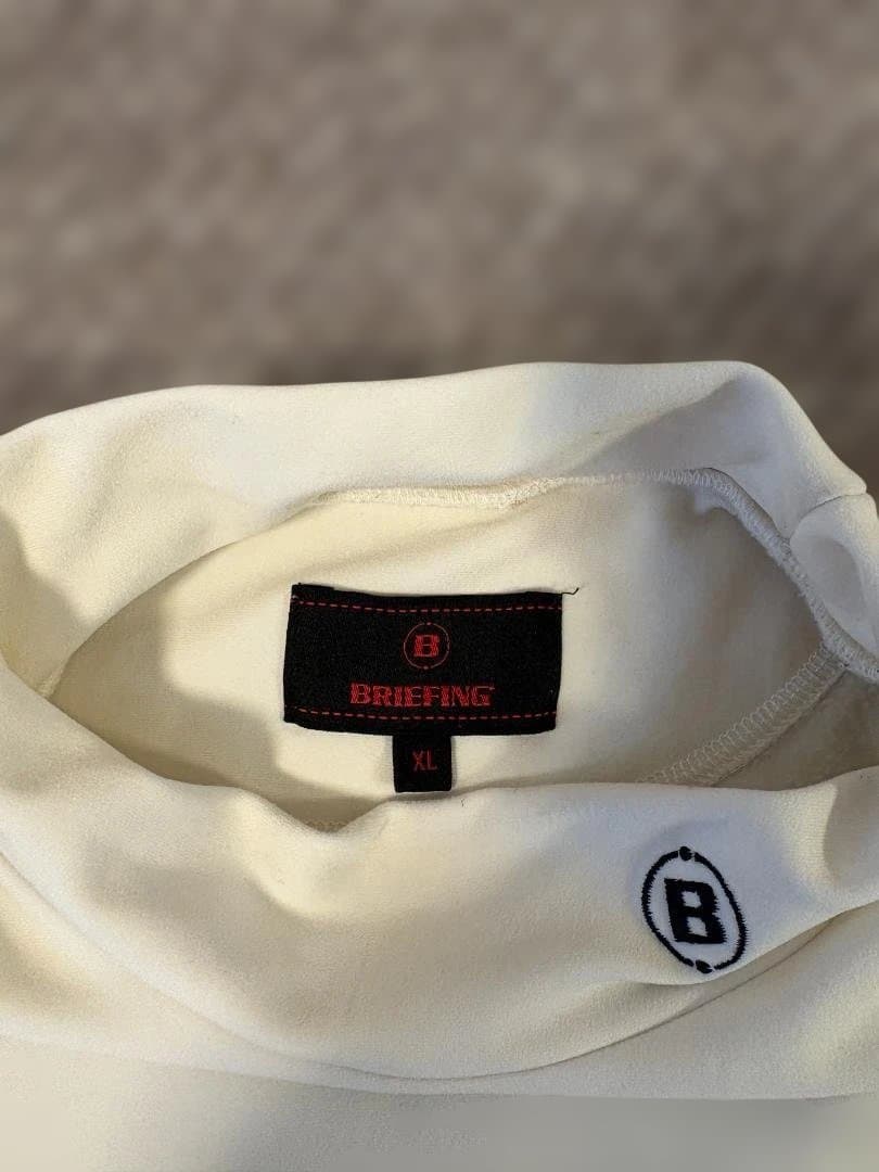 美品 BRIEFING GOLF ウォーム LS ハイネック XL ベージュ