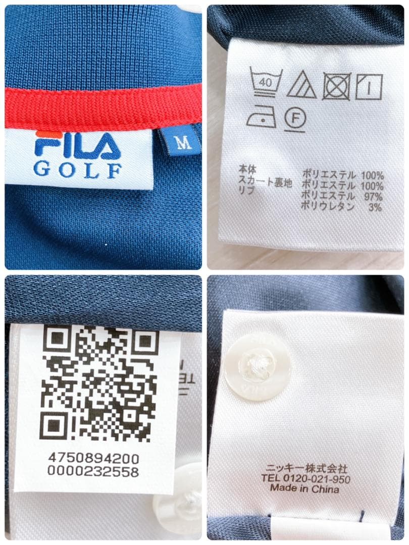 フィラ ゴルフ　ポロシャツ ミニワンピース M ネイビー ゴルフウエア