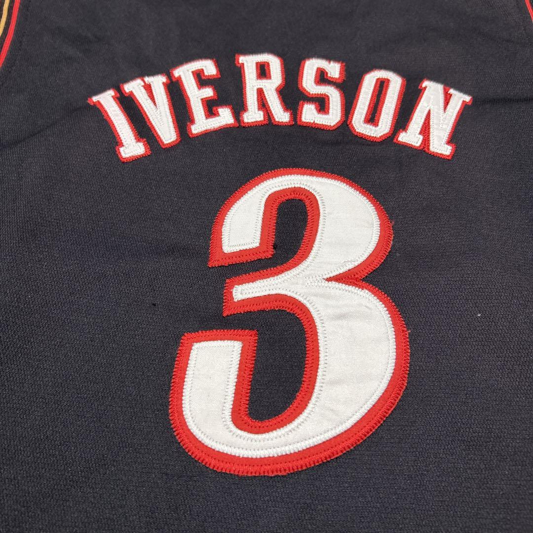 NBA アメリカ　バスケットボール　シクサーズ　アイバーソン　ユニフォーム　刺繍