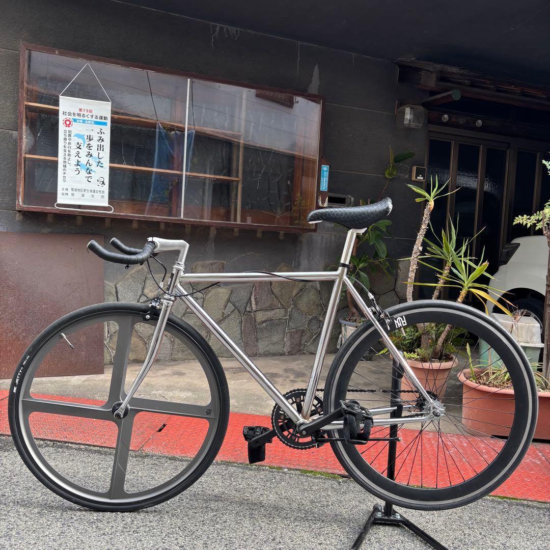 発送可 FUN ANGUS メッキ ピストバイク 車体 53 クロモリ