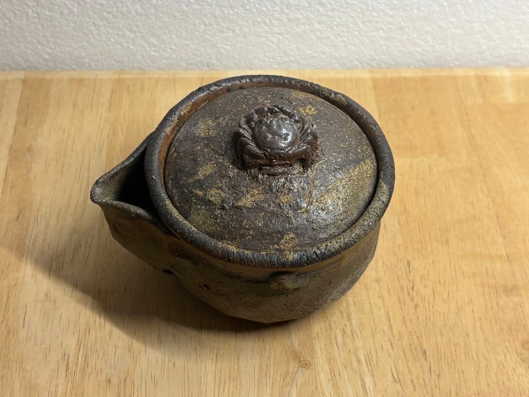 117. 備前焼 宝瓶 登り窯 カニ 手びねり 急須
