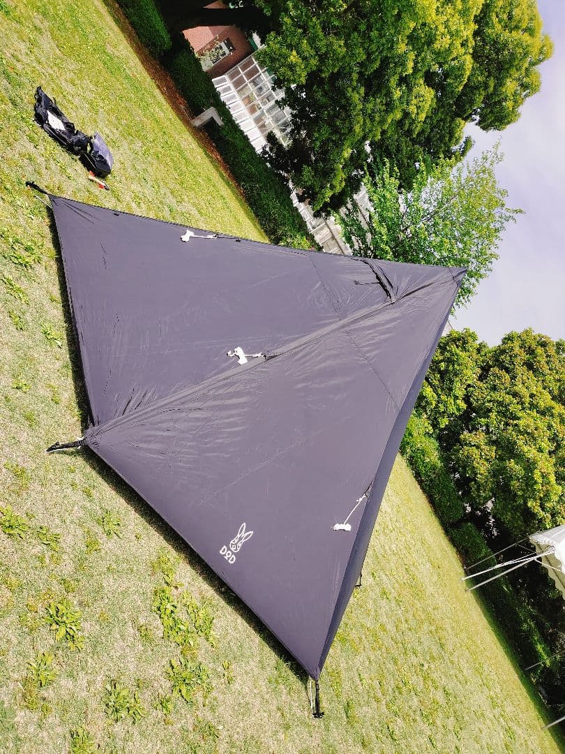 dod ONE POLE TENT(M) ブラック グランドシート付き