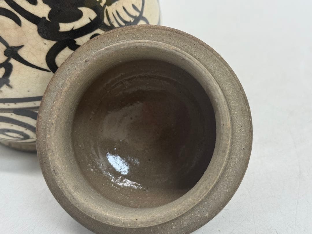 高橋道八作　黒釉水注　茶器　茶道具　木箱入　送料込み251125