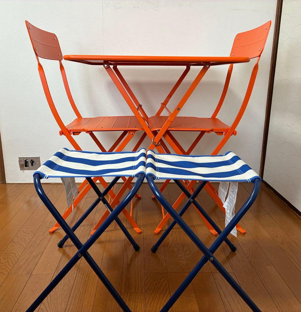 IKEA スンドソー　ストランドン　折りたたみテーブル・チェア &スツールセット