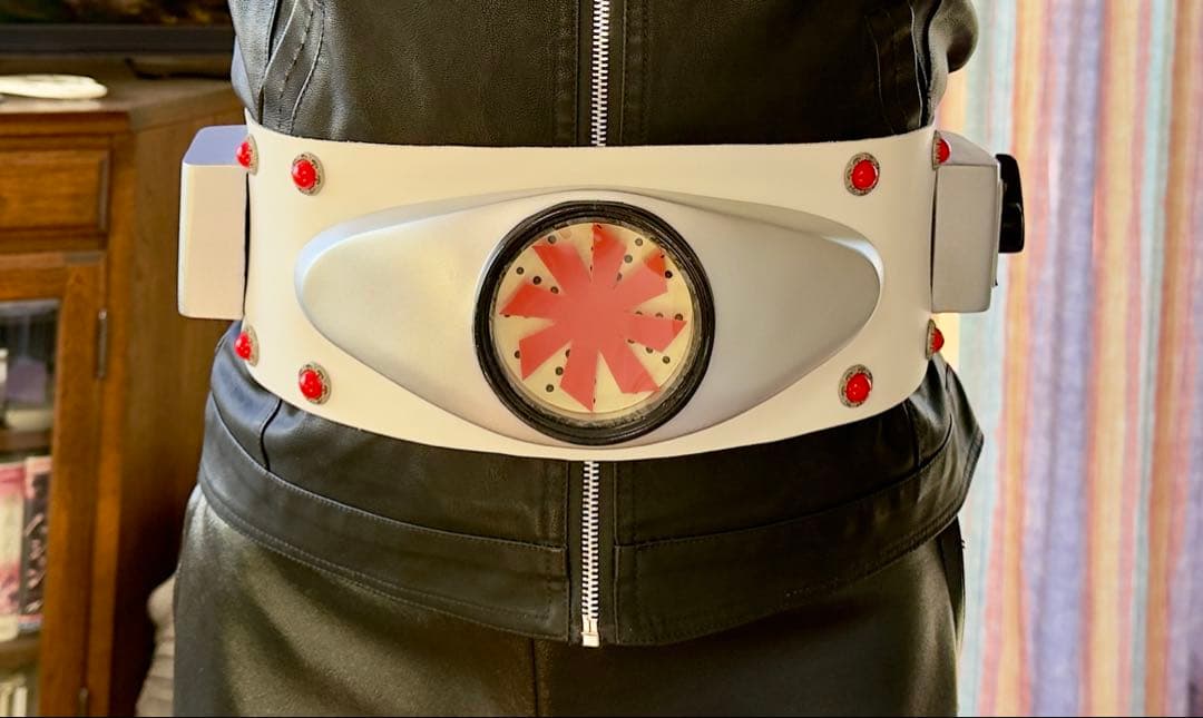 仮面ライダー旧1号　本革ベルト、ジャケット、真紅のマフラーセット