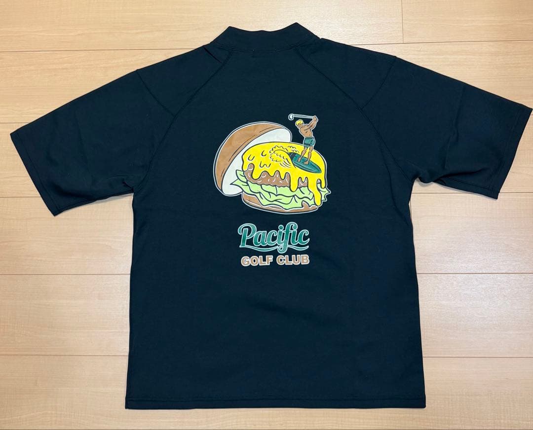 即日配送　Pacific Golf Club MOCK-NECK 半袖 ブラック