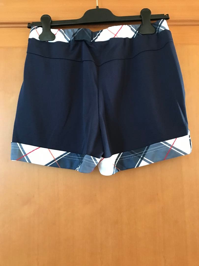 セントクリストファー テニスウェア　紺色×白チェックパンツ　Lサイズ　新品