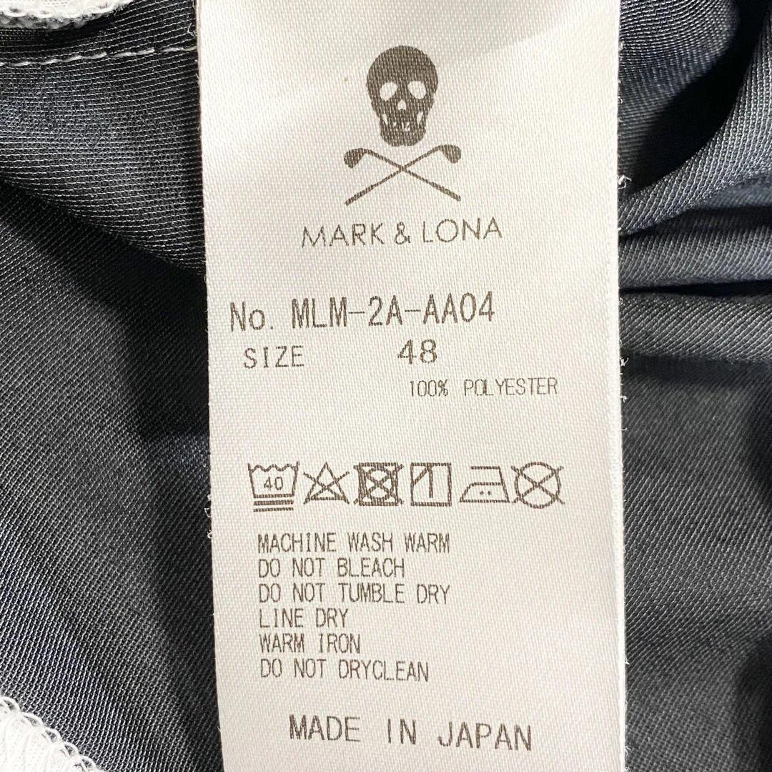 ワ*ー様 MARK&LONA モックネック　半袖 Tシャツ スカル　ゴルフ　L