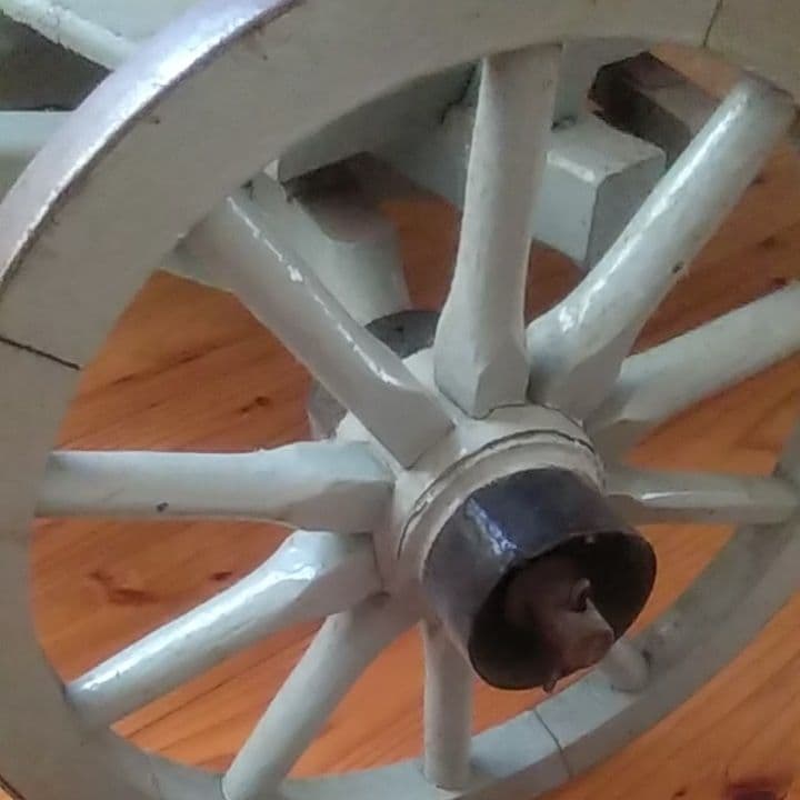 アンティーク　滑車　荷車