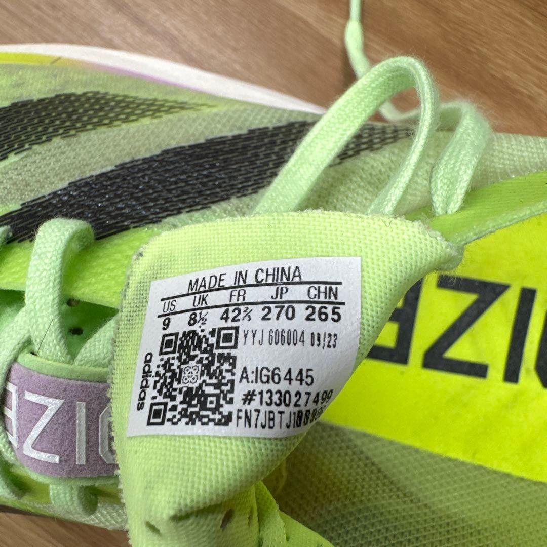 adidas ADIZERO ランニングシューズ イエロー/ブラック