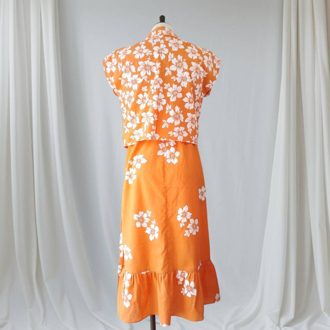 レトロヴィンテージ　JaJa Fashions　ハワイアン　ジャケットワンピース