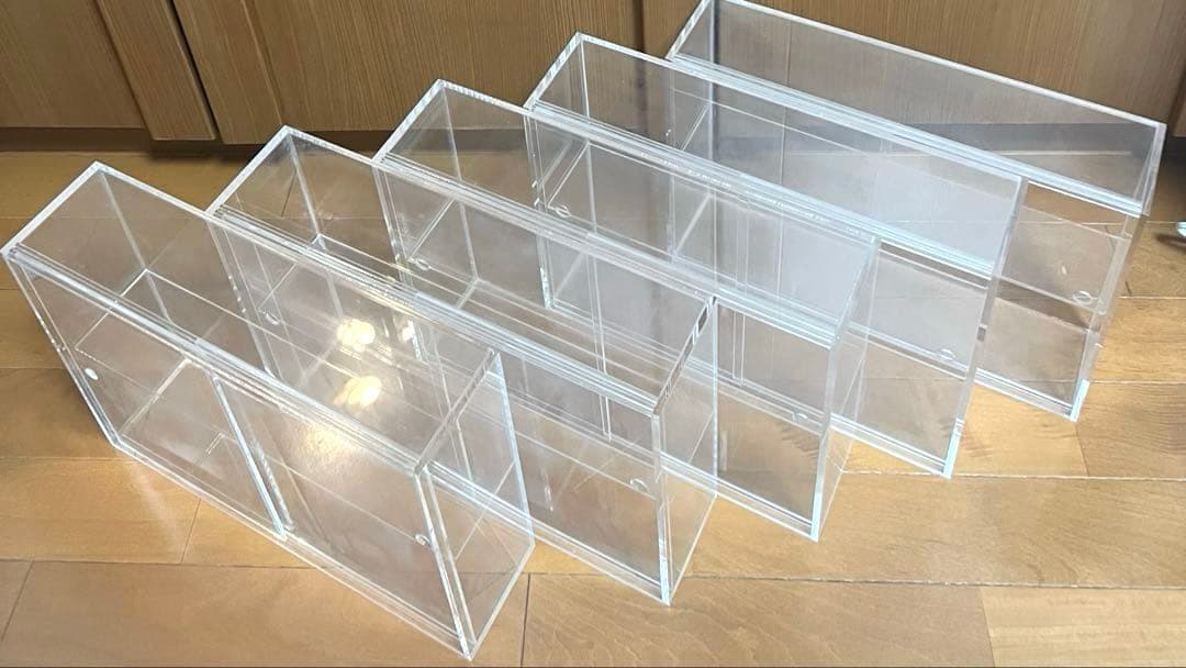 【6つセット】アクリルコレクションスタンド引き扉付き　大5つ&小1つ【無印良品】