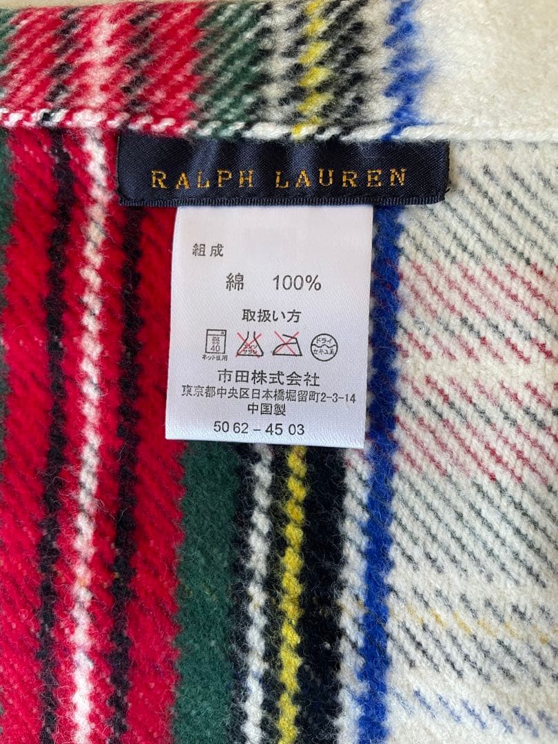 Ralph Lauren ラルフローレン コットン 大判 ブランケット 毛布