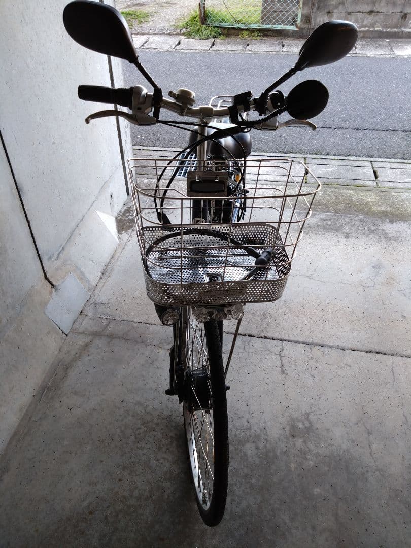 ブリヂストン albelt電動アシスト自転車 ネイビー バスケット付き