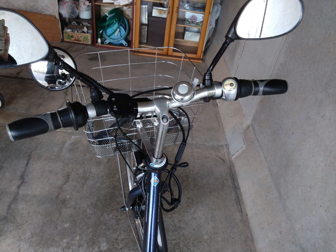 ブリヂストン albelt電動アシスト自転車 ネイビー バスケット付き