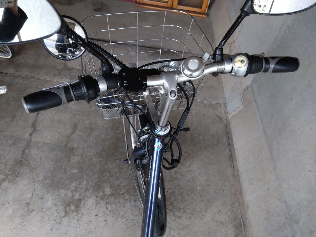 ブリヂストン albelt電動アシスト自転車 ネイビー バスケット付き