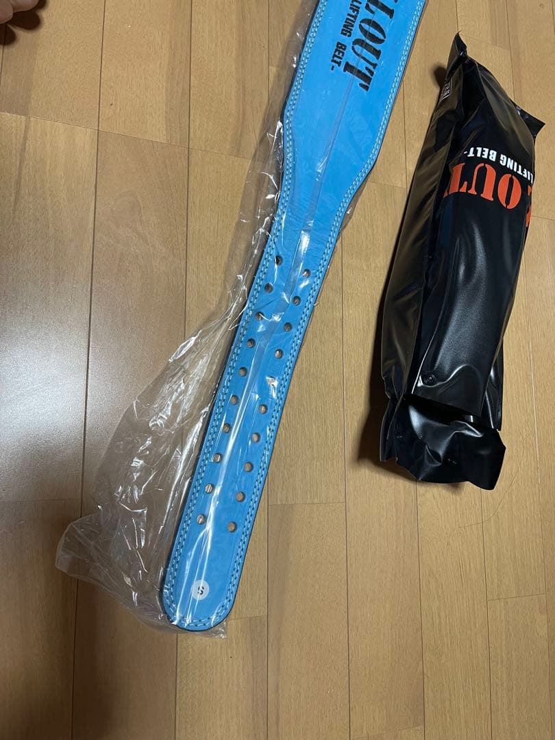 ALL OUT パワーベルト　オールアウト　トレーニングベルト　青　ブルー　S