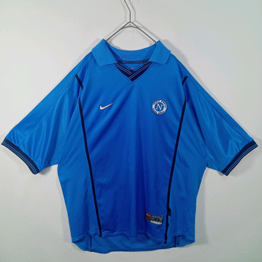 NIKE ナポリ 99-00 シーズン 青 Vネックシャツ イギリス製　XL
