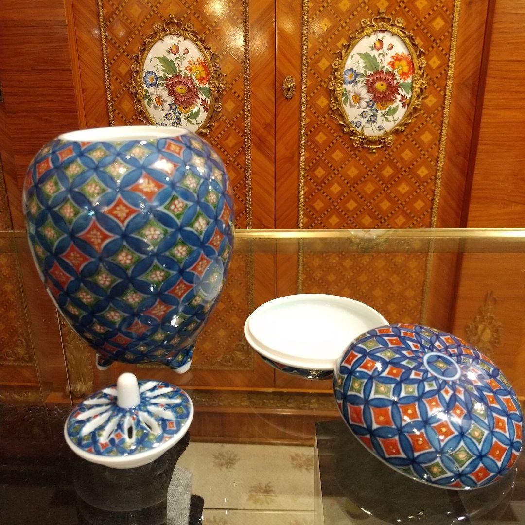 未使用品 有田焼 亮秀窯 源右衛門 香炉 香合 セット