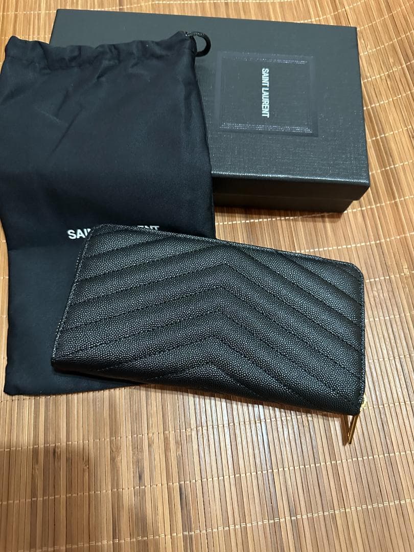 サンローラン SAINT LAURENT フルジップウォレット ゴールド金具