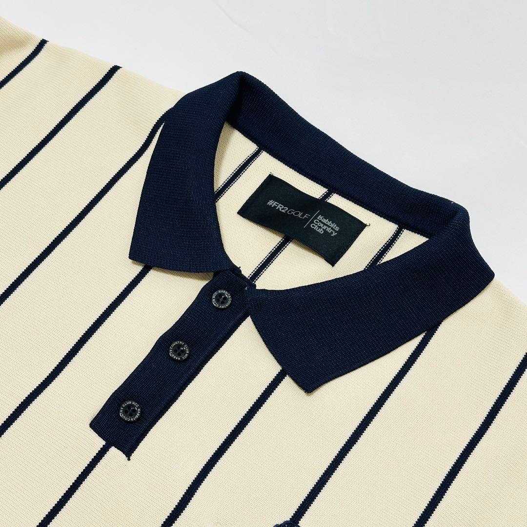 【極美品】#FR2GOLF ロングスリーブ ニットポロシャツ ベージュ Lサイズ