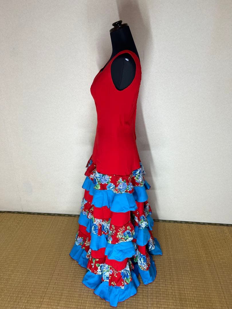 フラメンコドレス 赤 青　アトリエ貴美恵