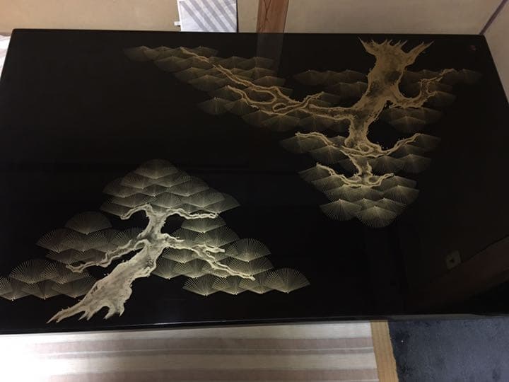 座卓◆伝統工芸◆長尾白峯作◆漆塗り◆老松