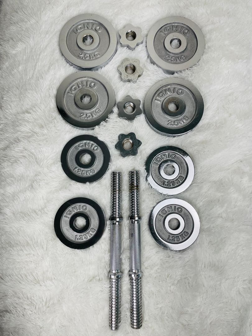 【IGNIO】イグニオ　クロームダンベル　10kg x ２個セット 自宅トレ
