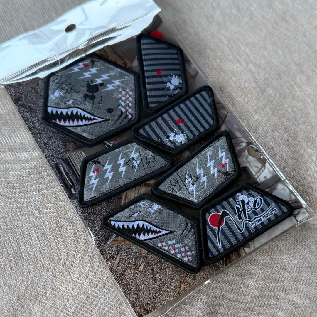 新品 H&O サメ次郎 サメ 六角 ヘキサテーブル ベルクロ ワッペン