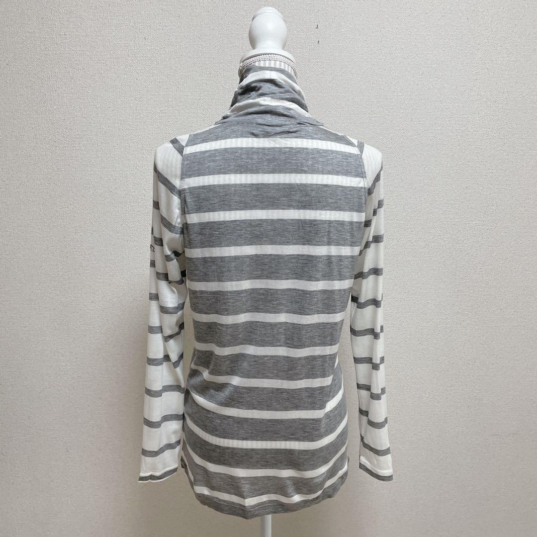 美品　ムニタルプ　ゴルフウェア　長袖シャツ　モックネック　ボーダー　大きいサイズ