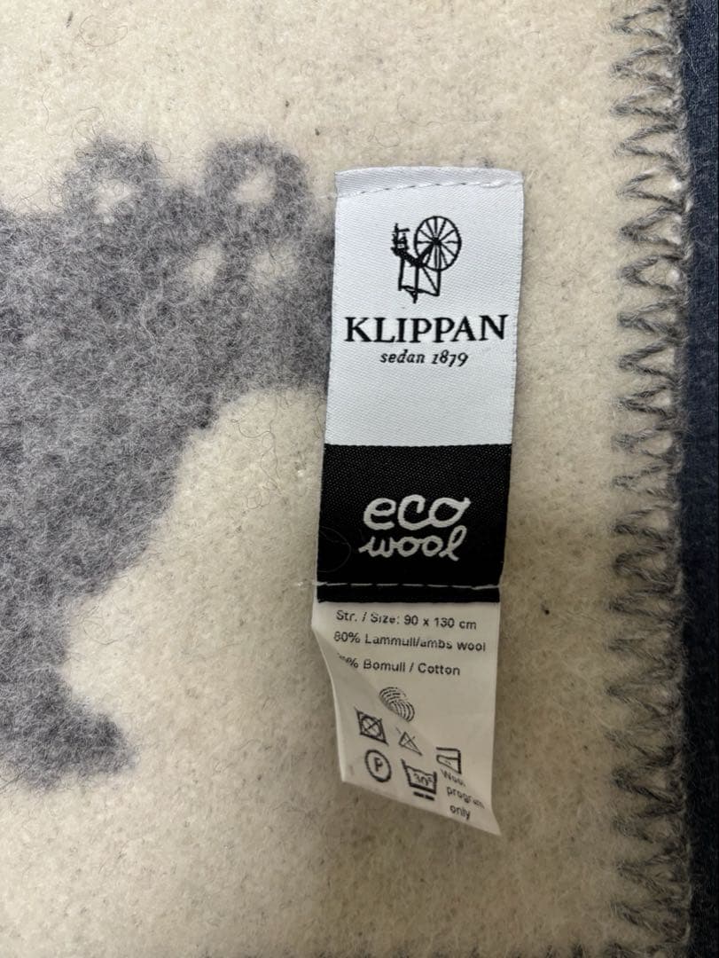 （KLIPPAN）ウールブランケット しろくま W90×L130cm