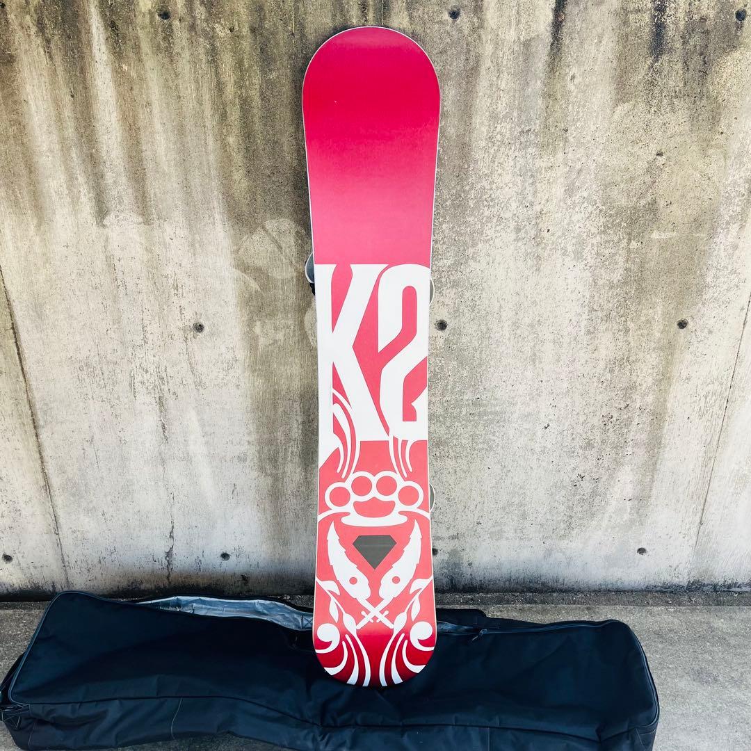 送料込み　K2 スノーボード 150cm ビンディング付 mサイズ　ケース付き
