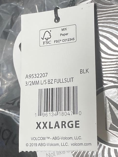 ボルコム モジュレーター 3/2mm ロングスリーブ フルスーツ BLK XXL