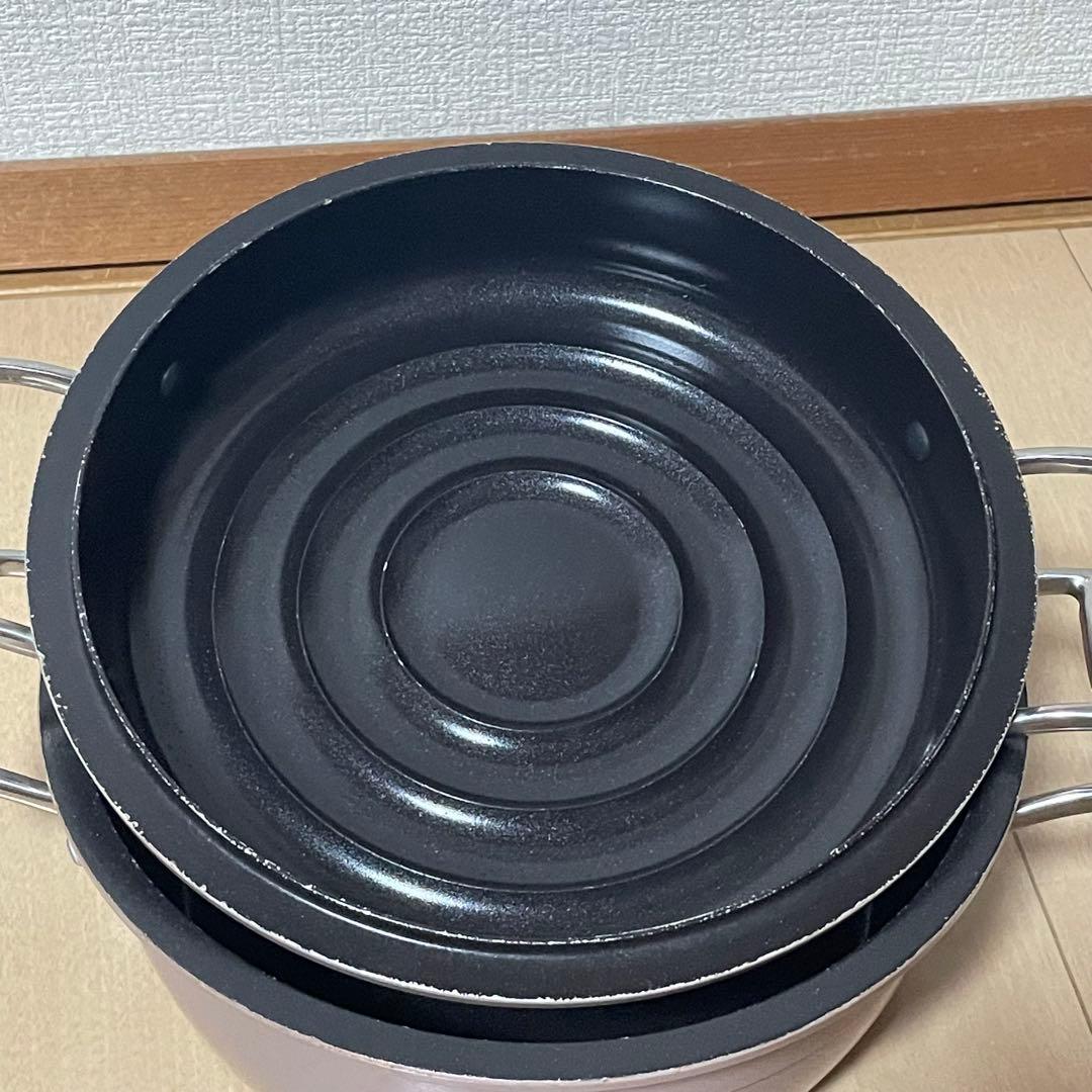 北陸アルミニウム HAMON アルミ鋳造 琺瑯鍋 21cm 薄桜