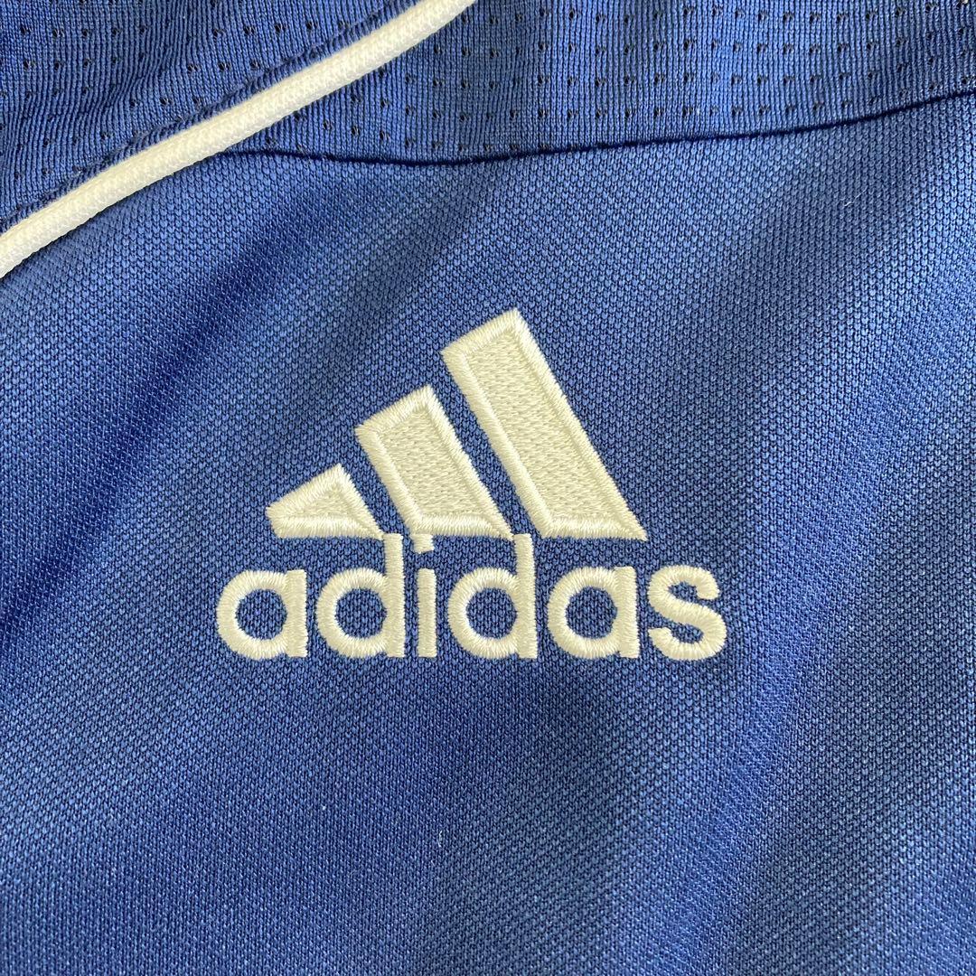 adidas　ジップアップジャージ　トラックジャケット　パフォーマンスロゴ　紺